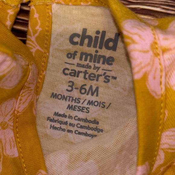 Carter’s Child of Mine Baby Girl’s Yellow and Pink Flower Jumper (NWT) - Picture 3 of 5